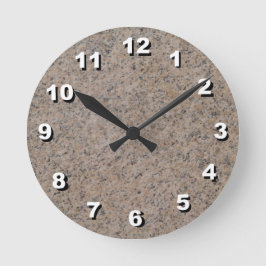 12選択する番号 – 茶色の大理石時計 ラウンド壁時計