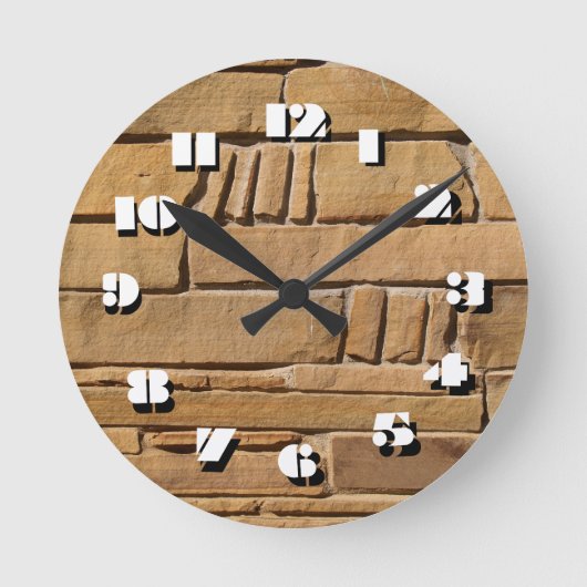 12選択肢-タン石時計 ラウンド壁時計 (正面)