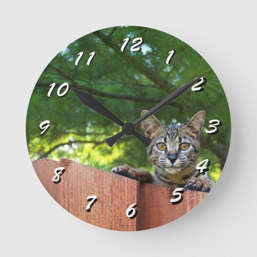 12選択肢：Cat Clock ラウンド壁時計 (正面)
