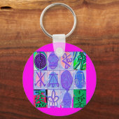12霊気ンカルナ霊気シンボルや象徴 – ピンク縁ど キーホルダー (正面)