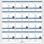 12青ミニマル白の黒の製品ラベル シール (シート)