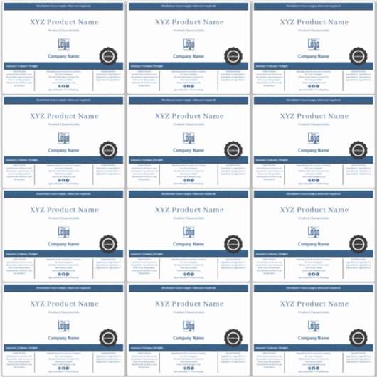 12青ミニマル白の黒の製品ラベル シール (正面)