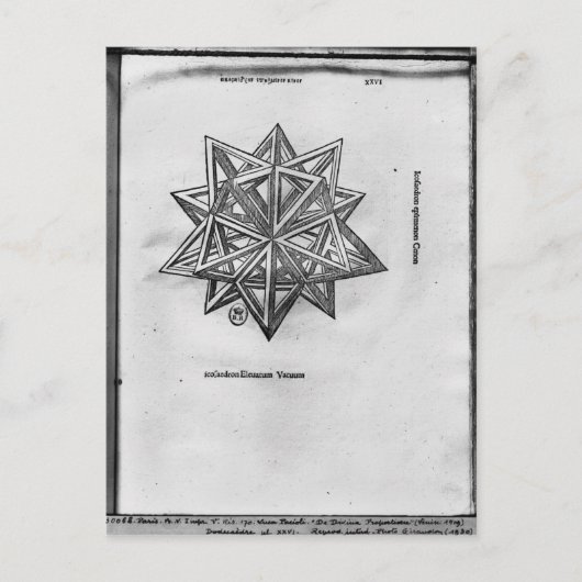 12面体、「De Divina Proportione」から ポストカード (正面)