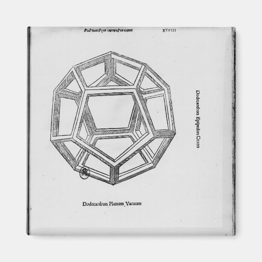 12面体、「De Divina Proportione」から マグネット (正面)