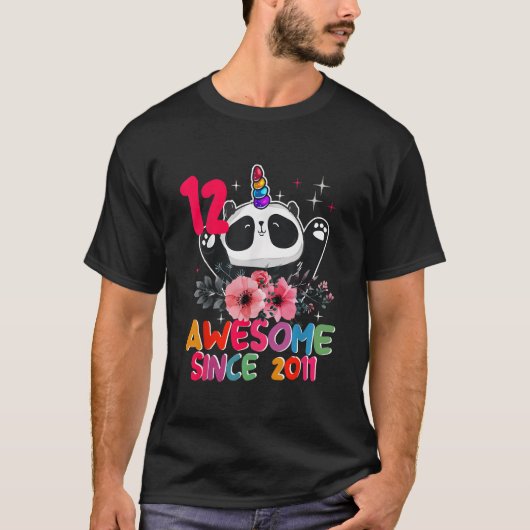 12頭のパンダコーン 12 パンダ ユニコーン Tシャツ (正面)