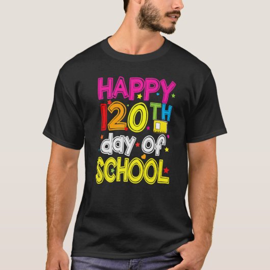 120日頭が切れるハップ120th Day Of School先生 Tシャツ (正面)