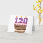 120歳のお誕生日ケーキ カード (黄色い花)