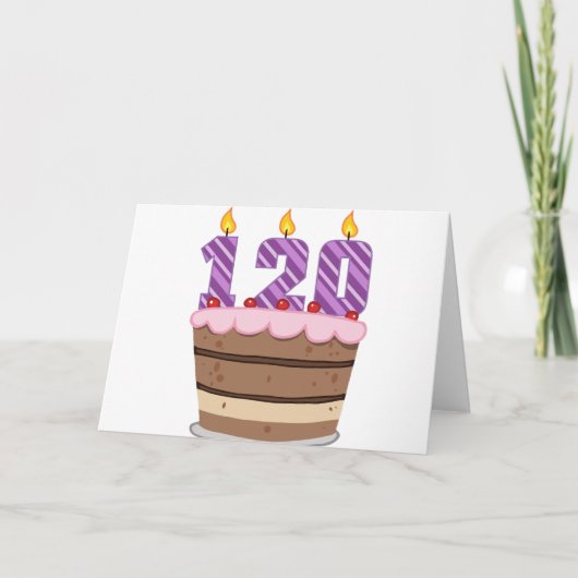 120歳のお誕生日ケーキ カード (正面)