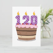 120歳のお誕生日ケーキ カード (スタンド正面)