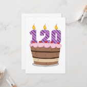 120歳のお誕生日ケーキ カード (正面/裏面インサイチュ)