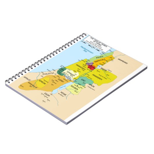 1200年から1050年までのイスラエル十二部族の地図 ノートブック (左側)