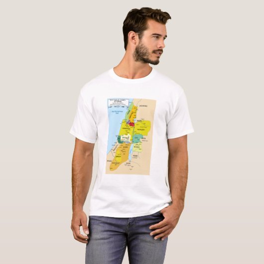 1200年から1050年までのイスラエル十二部族の地図 Tシャツ (正面フル)