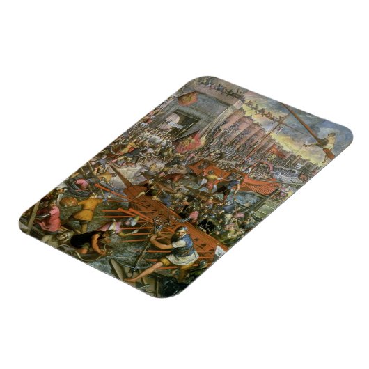 1204年のコンスタンチノープルの捕獲(カンヴ油) マグネット (左側)