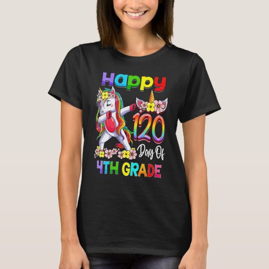 120 Days Of 4th Grade - 120th Day Of School Dabbin Tシャツ (正面)