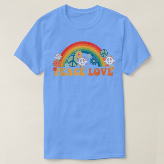 120peace Sign Love 22s 70s絞り染めHippie Hallowee Tシャツ (デザイン正面)