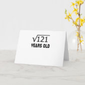 121年11歳、11歳の誕生日の平方根 カード (黄色い花)