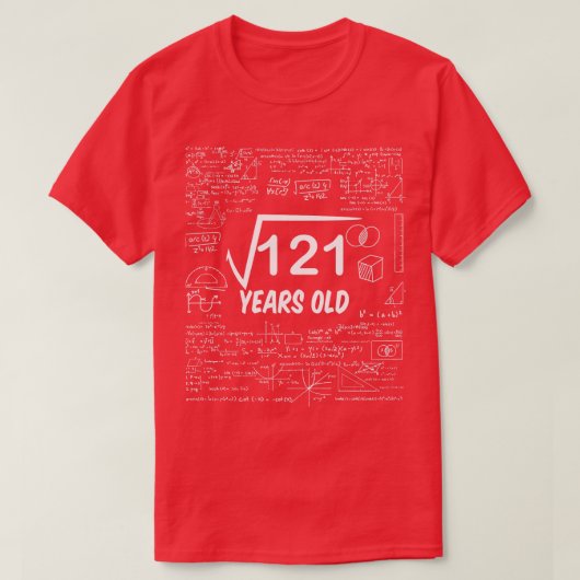 12111誕生日11歳の数学の平方根 Tシャツ (デザイン正面)