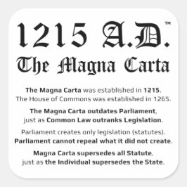 1215 A.D.™ The Magna Carta Common Law Stickers スクエアシール