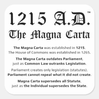 1215 A.D.™ The Magna Carta Common Law Stickers スクエアシール