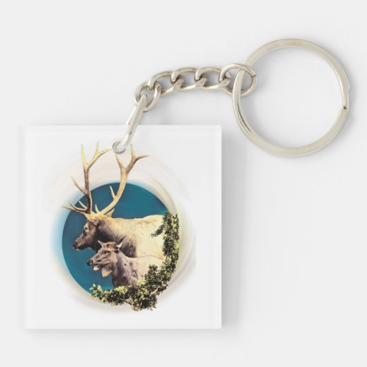 121.シカと後ろ キーホルダー (裏面)