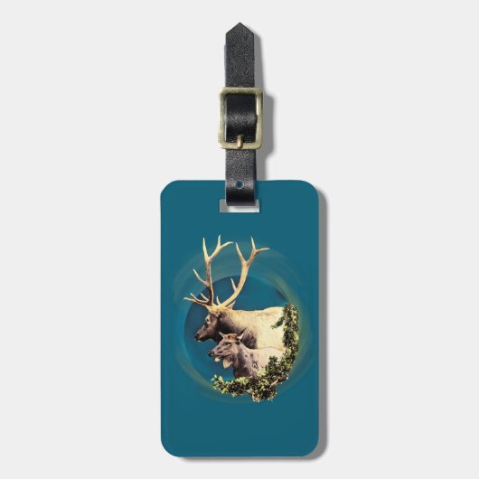 121.シカと後ろ ラゲッジタグ (正面縦)