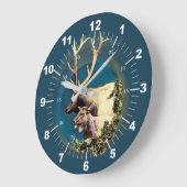 121.シカと後ろ ラージ壁時計 (傾斜)