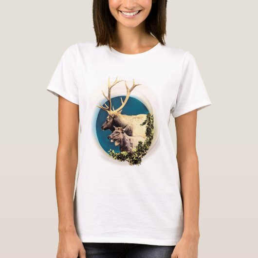 121.シカと後ろ Tシャツ (正面)