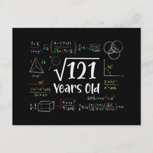 121 11誕生日11歳のギフトの平方根 シーズンポストカード