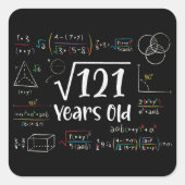 121 11誕生日11歳のギフトの平方根 スクエアシール (正面)