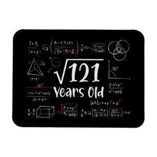 121 11誕生日11歳のギフトの平方根 マグネット
