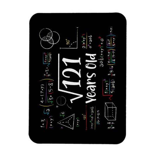 121 11誕生日11歳のギフトの平方根 マグネット (縦)