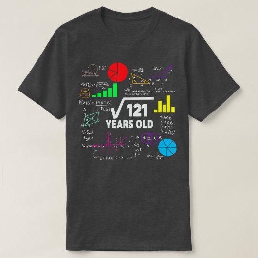 121 11誕生日11歳のギフトの平方根 Tシャツ (デザイン正面)