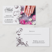 122ネイルサロン名刺ピンクタウプ 予約カード (正面/裏面)