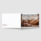 122ページの結婚ゲストブックカウボーイブーツバーンウッド ゲストブック (全面)