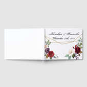 122ページの結婚ゲストブックホワイトローズ金ゴールドジオメトリ ゲストブック (全面)