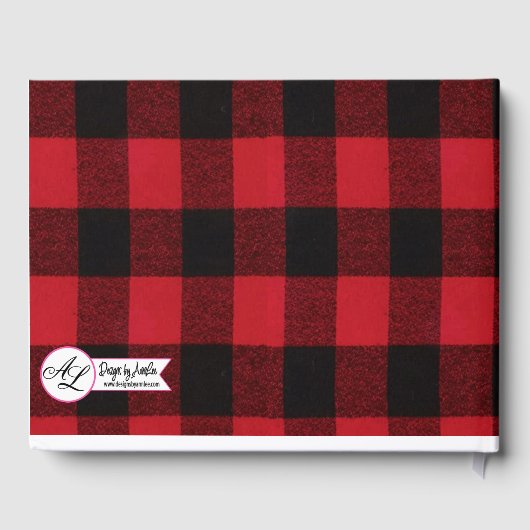 122ページ結婚のゲストブック赤バッファロープレイドベア ゲストブック (裏面)