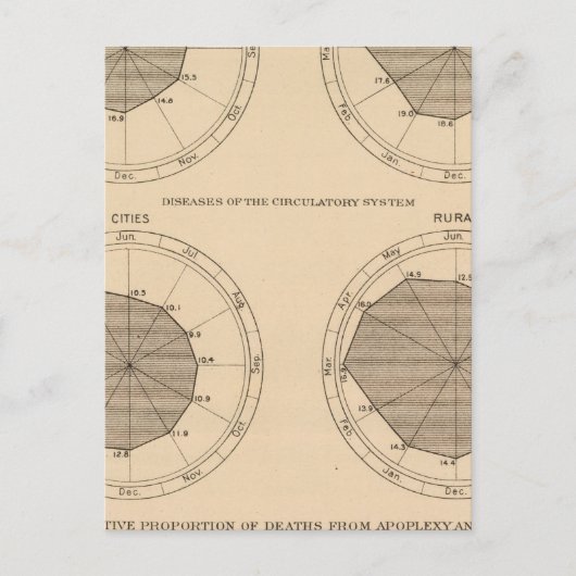 122死病の神経系および循環系 ポストカード (正面)