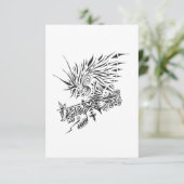 122 Black White Abstract Tribal Tattoo Art サンキューカード (スタンド正面)