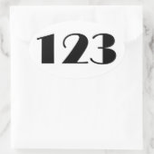 123世紀中数値 楕円形シール (バッグ)