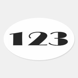123世紀中数値 楕円形シール