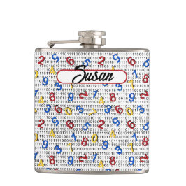 123数値レッドイエローブルー白黒バイナリ フラスク