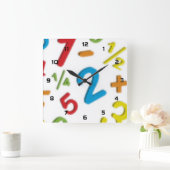 123数学 スクエア壁時計 (ホーム)