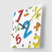 123数学 スクエア壁時計 (傾斜)