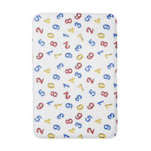 123番号赤い黄色い青 バスマット (正面縦)