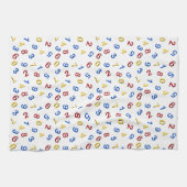 123赤イエローブルー キッチンタオル (横)