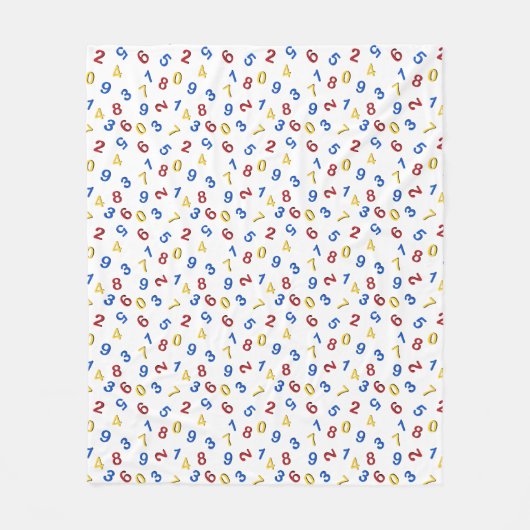 123赤イエローブルー フリースブランケット (正面)