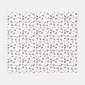 123赤イエローブルー フリースブランケット (正面(横))