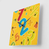 123 の数学 スクエア壁時計 (傾斜)