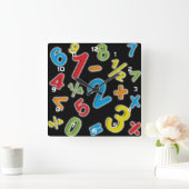 123 の数学 スクエア壁時計 (ホーム)