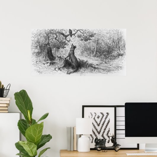 123.カラスとキツネ ポスター (ホームオフィス)